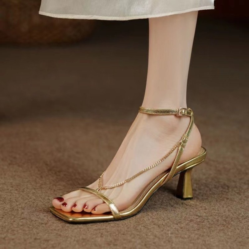 Women Chain Sandals High Heels - Women'S Formal Wear To A Wedding 评论和价格