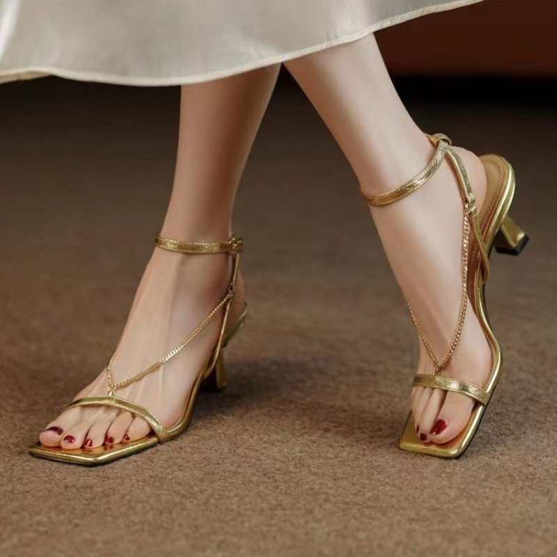 Women Chain Sandals High Heels - Women'S Formal Wear To A Wedding 评论和价格