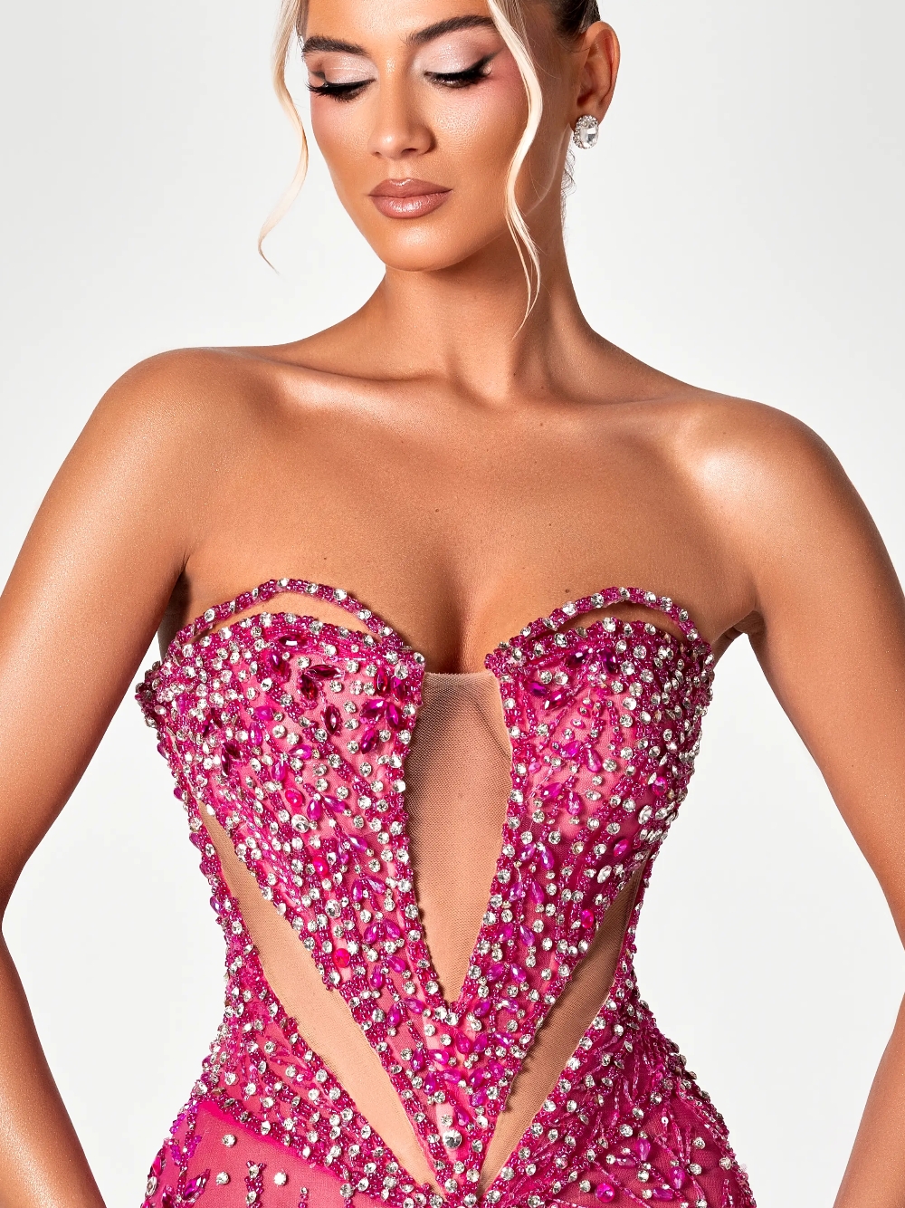 Fuchsia Cut Out Sweet Evening  - Formal Gala Wear Women 评论和价格