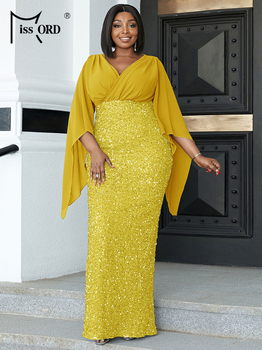 Missord Yellow Sequin Plus Siz - Women'S Formal Wear Wedding 评论和价格