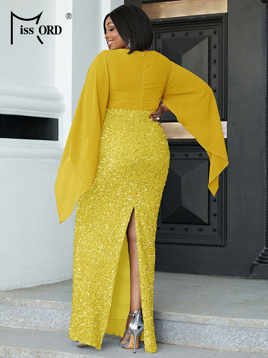 Missord Yellow Sequin Plus Siz - Women'S Formal Wear Wedding 评论和价格