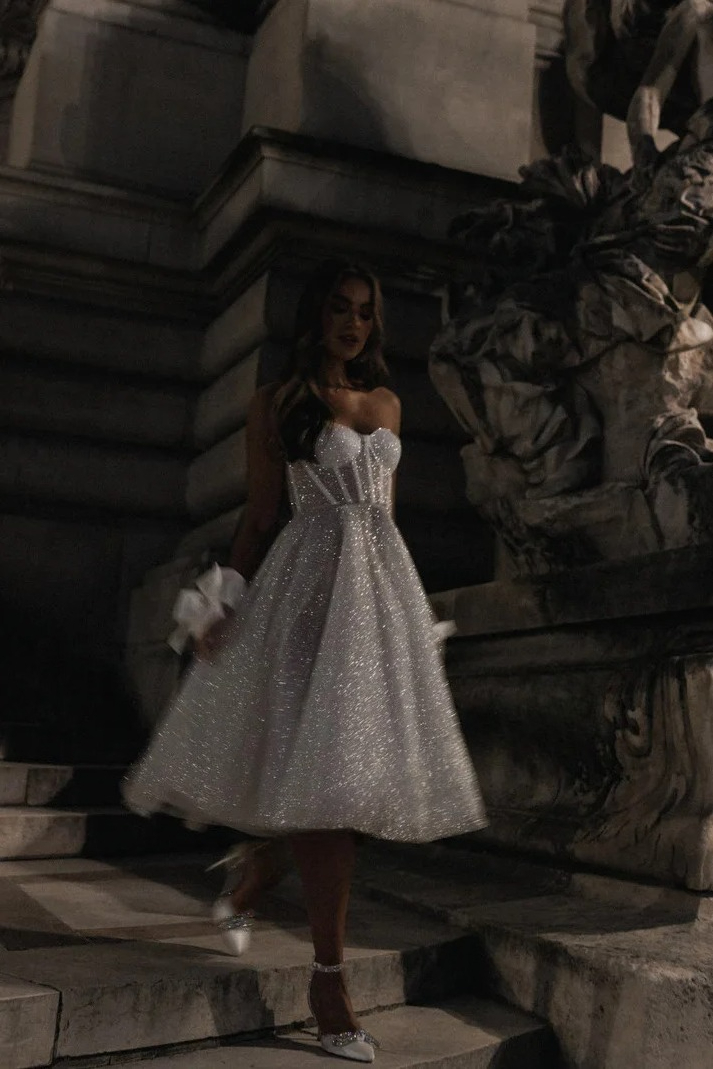 Glitter Mini Wedding Dresses f - Women'S Formal Wear Wedding 评论和价格
