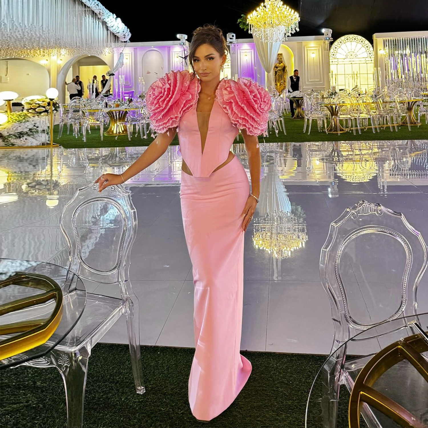 Pink Two Pieces Prom Dresses W - Women Formal Wear Online 评论和价格