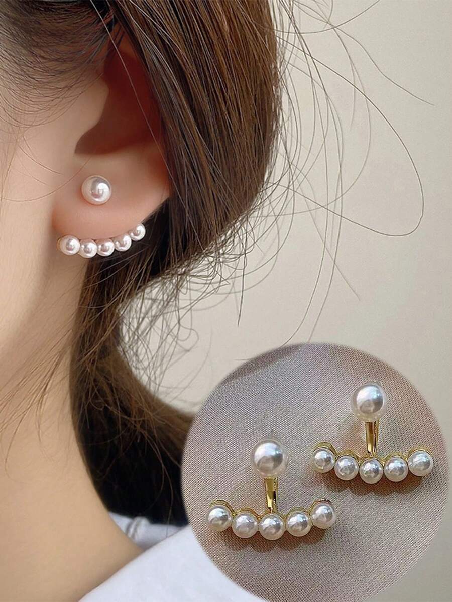 1pair Minimalist Heart Pearl S - Pearl Earring Stud 评论和价格