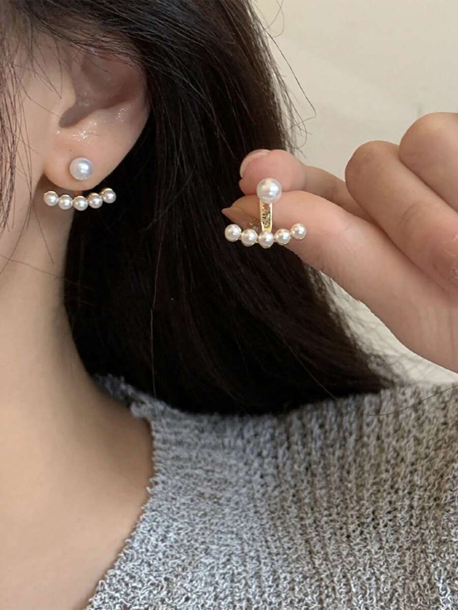 1pair Minimalist Heart Pearl S - Pearl Earring Stud 评论和价格