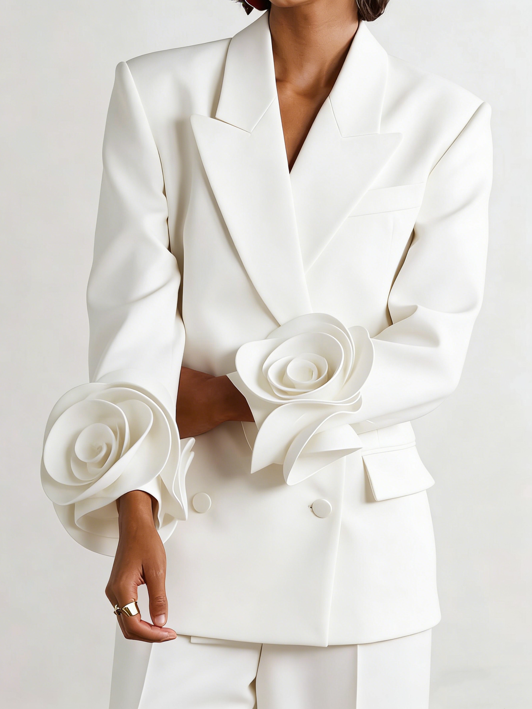 2 Pieces White Flowers Women P - Women Formal Wear For Graduation 评论和价格