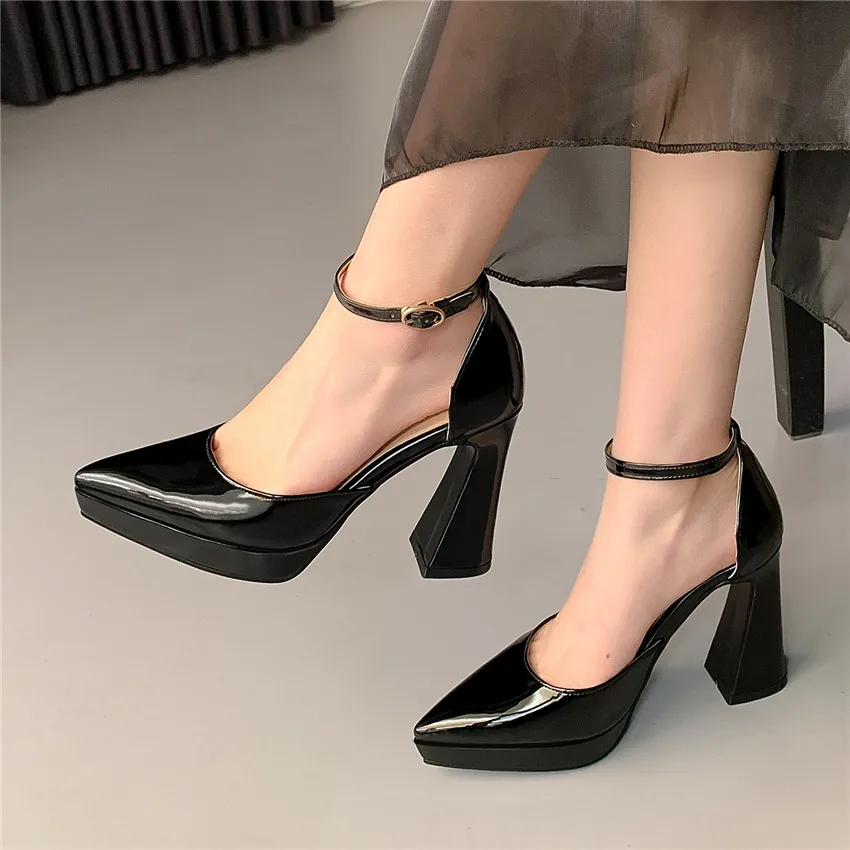 Red Black Patent Leather Platf - Women Formal Wear For Office 评论和价格
