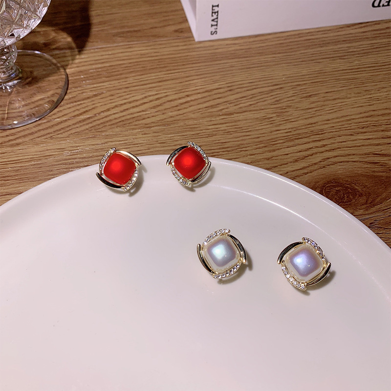 925 Silver Needle Korean Fashi - Pearl Earring Stud 评论和价格