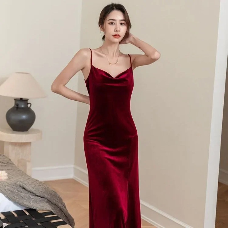 Wedding Robe Long Velvet Slip  - Women'S Formal Wear Wedding 评论和价格