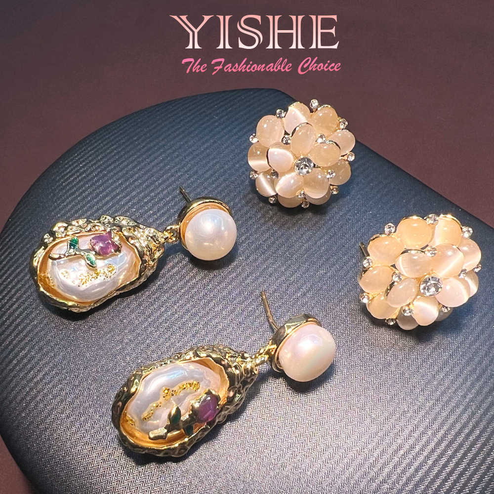 French 18K natural pearl oil p - Pearl Earring Stud 评论和价格