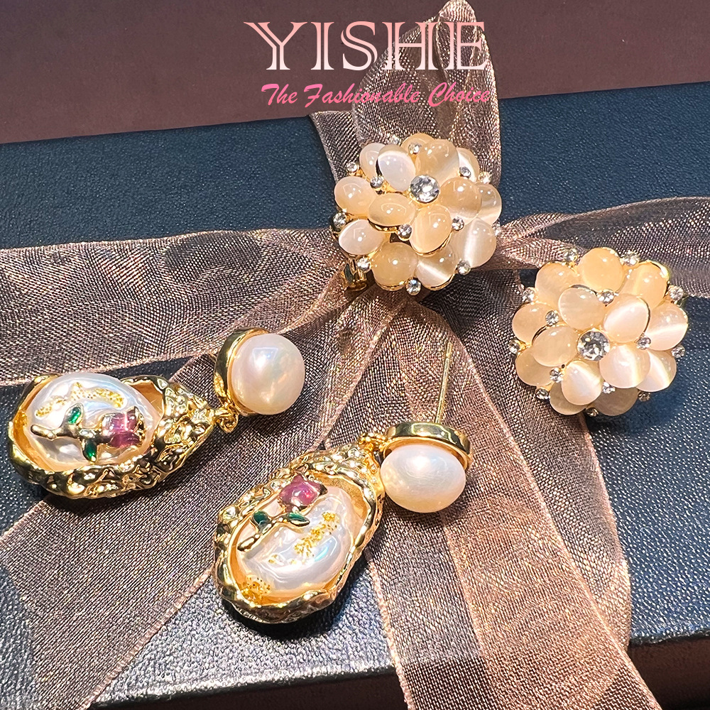 French 18K natural pearl oil p - Pearl Earring Stud 评论和价格