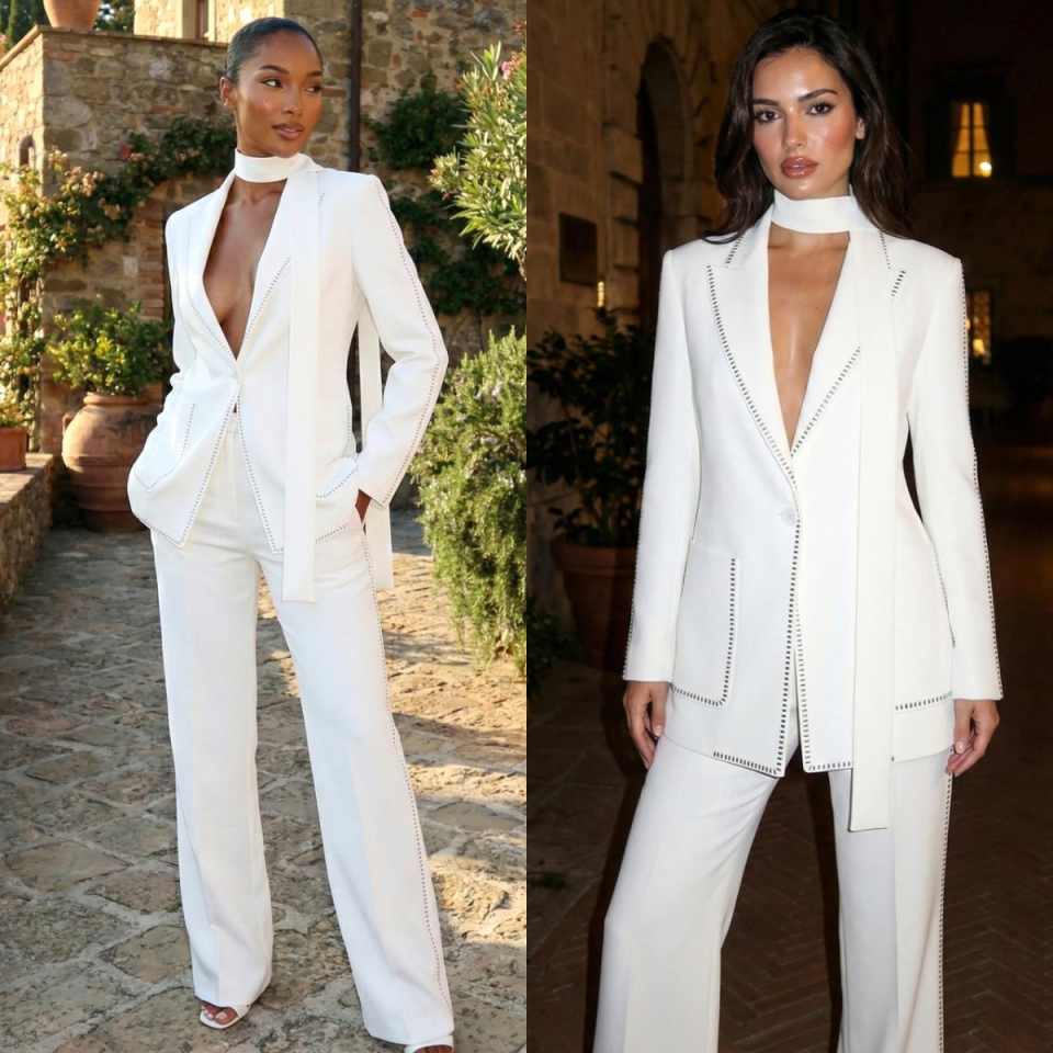 2 Pieces Women Wedding Pants S - Women Formal Wear For Graduation 评论和价格