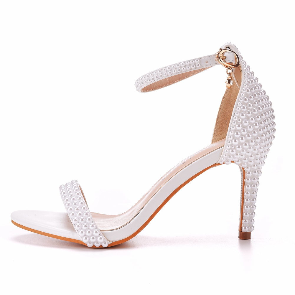 Pearls Stiletto Heels Sandals  - Women'S Formal Wear To A Wedding 评论和价格