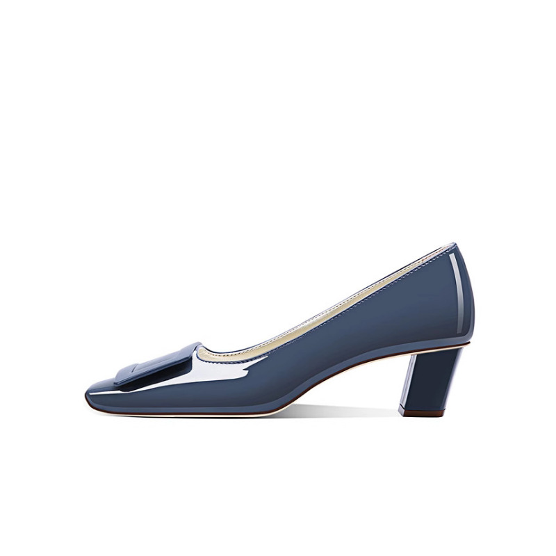 Elegant Blue Square Buckle Pum - Women Formal Wear For Office 评论和价格