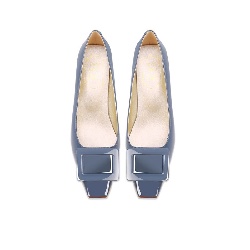 Elegant Blue Square Buckle Pum - Women Formal Wear For Office 评论和价格