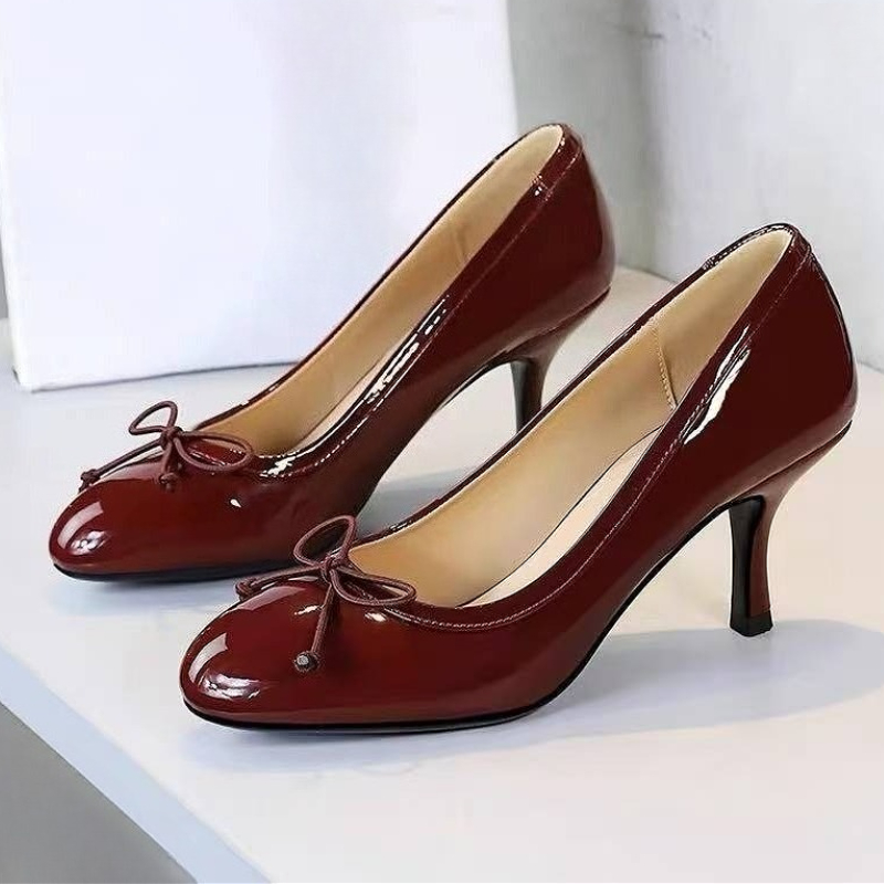 Elegant Patent Leather High He - Women Formal Wear For Office 评论和价格