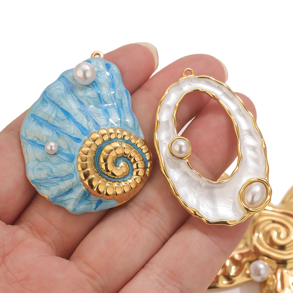 1pcs Large Conch Starfish Shel - Pearl Earring Stud 评论和价格
