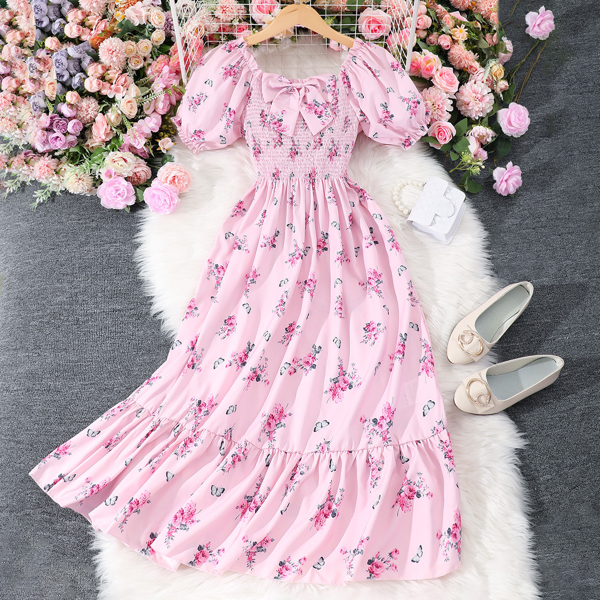 Teen Girl Floral Long Dress Su - Young Women'S Formal Wear 评论和价格