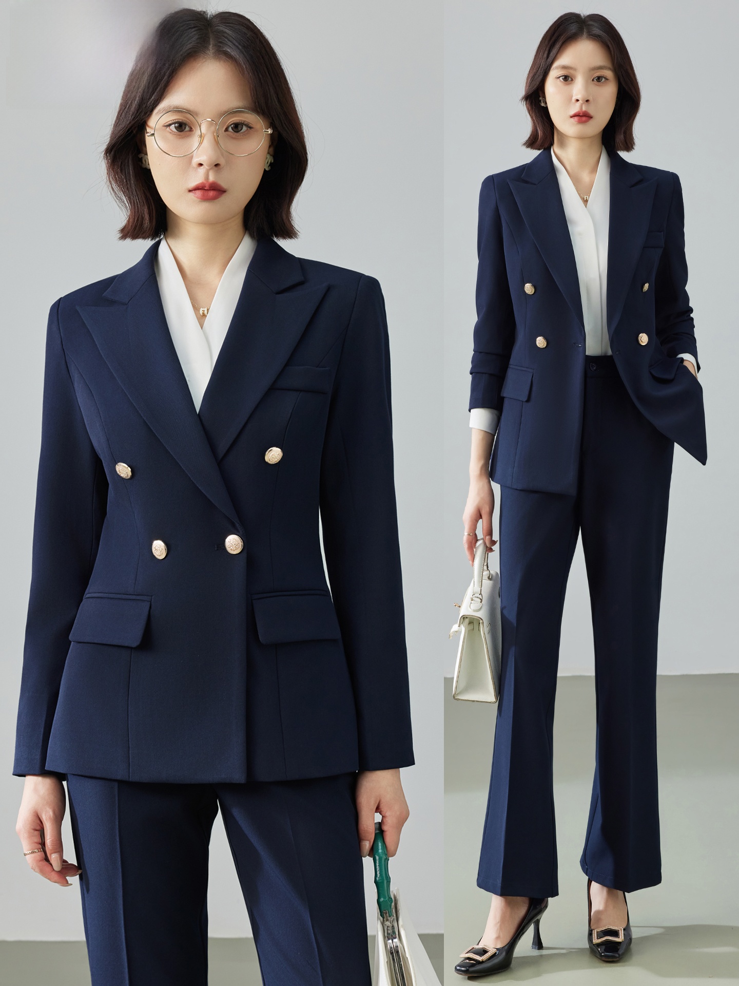 Cobalt Blue Suit Set for Women - Women Formal Wear For Graduation 评论和价格
