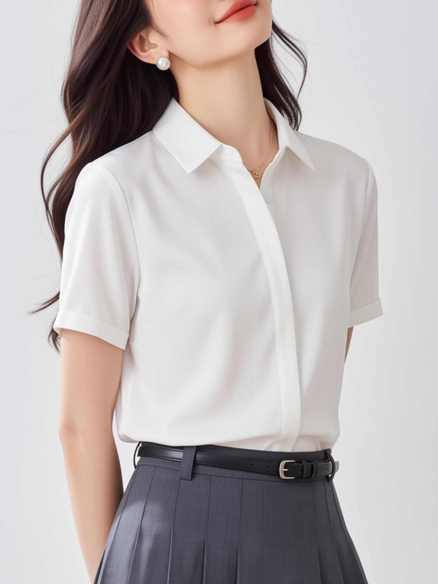 White V-Neck Short Sleeve Chif - Women'S Formal Wear Cardigan 评论和价格