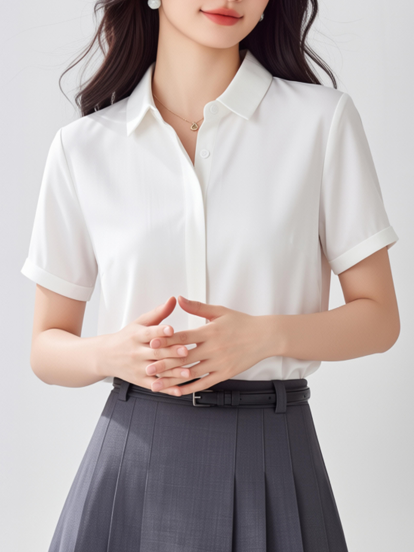 White V-Neck Short Sleeve Chif - Women'S Formal Wear Cardigan 评论和价格