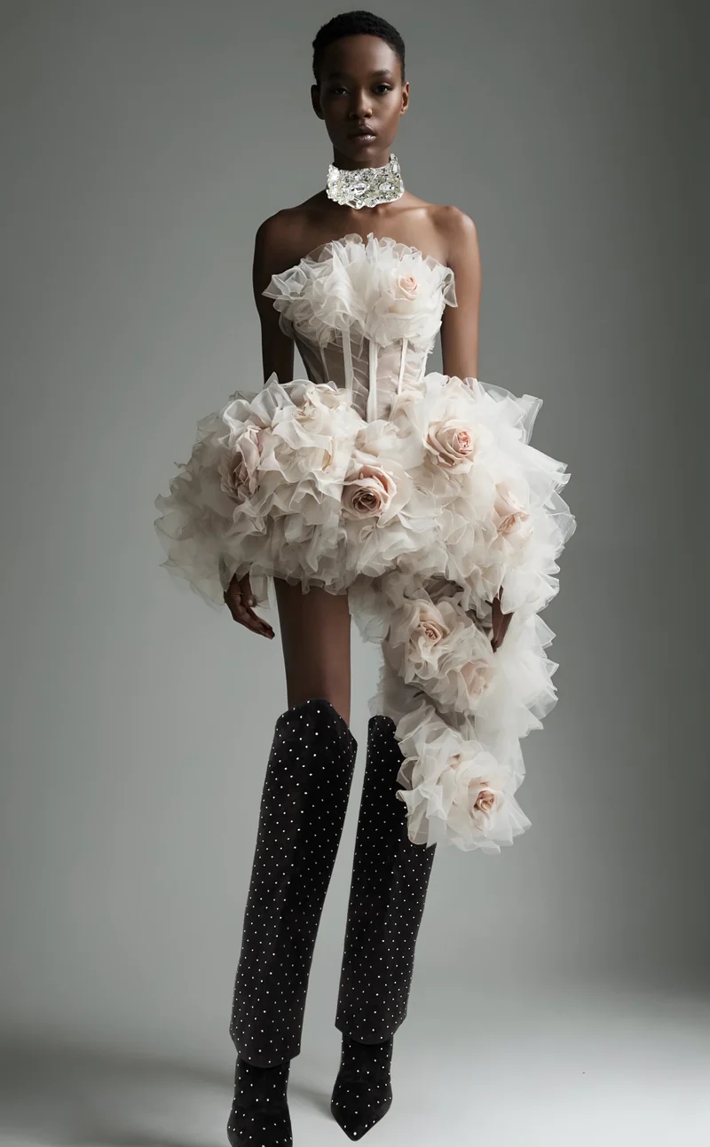Gothic Asymmetrical Floral Sho - Women'S Gothic Formal Wear 评论和价格